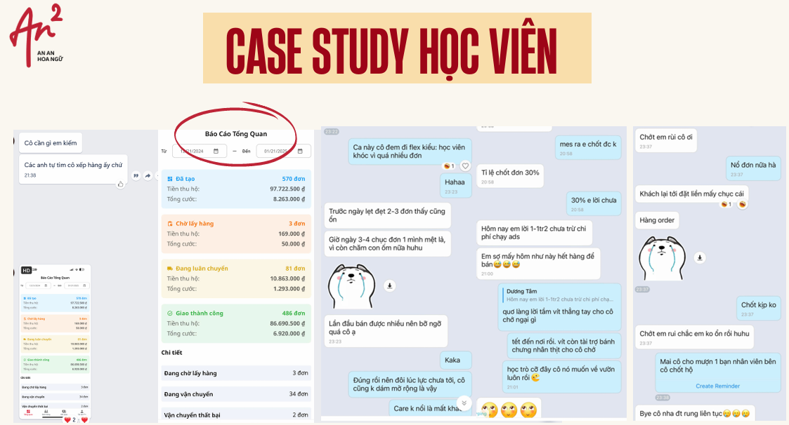 Kết quả kinh doanh học viên 100 triệu